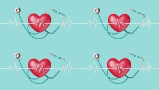 医疗心脏心电图脉搏听诊器高清在线视频素材下载