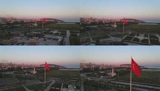 土耳其土耳其象征国旗无人机射击高清在线视频素材下载