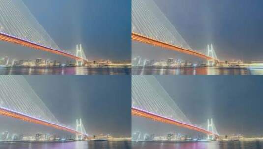 上海南浦大桥夜景延时摄影高清在线视频素材下载