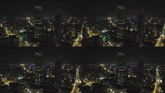 云南昆明城市交通夜景灯光航拍高清在线视频素材下载