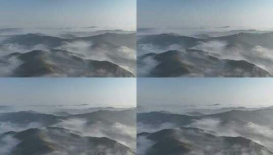 航拍千山云雾缭绕高清在线视频素材下载
