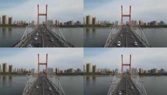 吉林市临江门大桥航拍高清在线视频素材下载