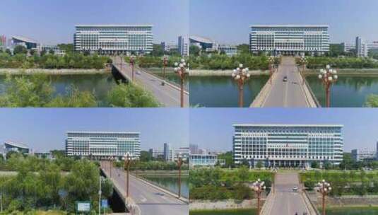 【航拍】咸宁政府大楼人民广场04高清在线视频素材下载
