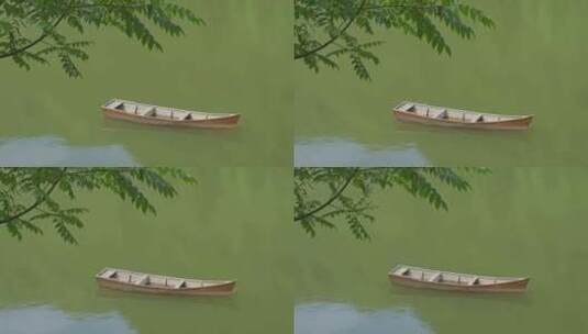 湖面，树枝，木船高清在线视频素材下载
