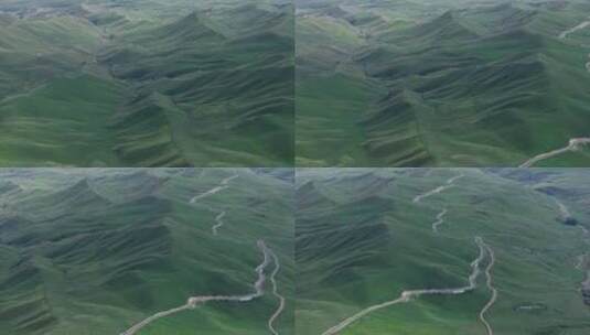 航拍新疆伊犁阿克塔斯草原高清在线视频素材下载