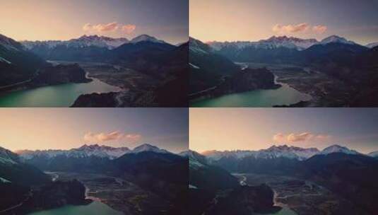 西藏林芝然乌湖航拍视频高清在线视频素材下载