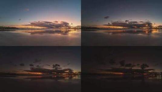 海面黄昏晚霞日落延时拍摄高清在线视频素材下载