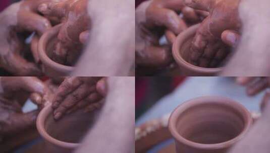 手工陶艺制作高清在线视频素材下载