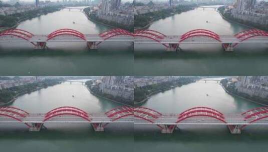 柳州文惠桥航拍高清在线视频素材下载