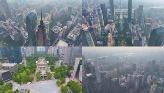 广州花城广场航拍珠江新城高楼大厦天河区花高清在线视频素材下载