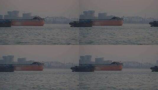 货船沿着长江逆流而上高清在线视频素材下载