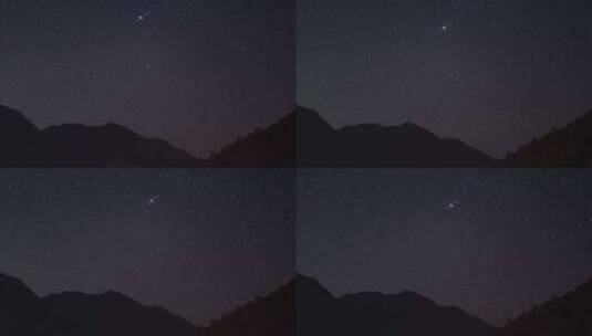 高山大山夜晚星空星光星星银河延时摄影高清在线视频素材下载