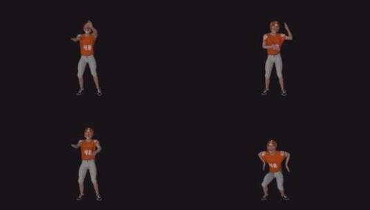 逼真的橄榄球运动员跳舞高清在线视频素材下载