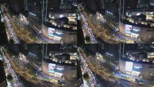 万象城 二环路 高架桥 夜景高清在线视频素材下载