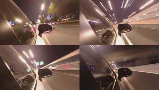 夜晚汽车马路高速行驶延时摄影夜景视频素材高清在线视频素材下载