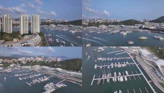 三亚国际游艇港高清在线视频素材下载