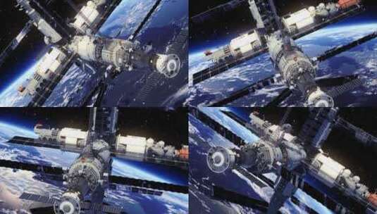 环绕地球运行的空间站【4K】高清在线视频素材下载