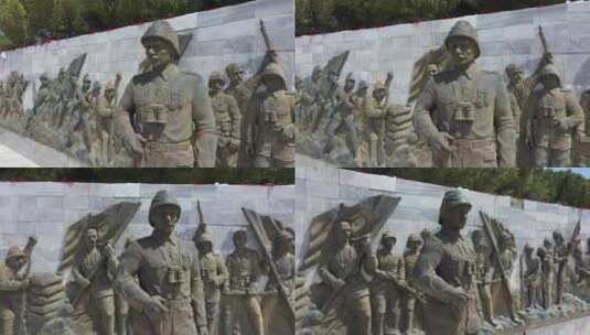 恰纳卡莱烈士救济和阿塔图尔克雕塑高清在线视频素材下载