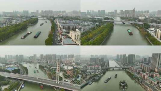 4k航拍无锡京杭运河高清在线视频素材下载
