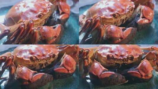 螃蟹蒸笼里的中秋节美食大闸蟹清蒸大闸蟹高清在线视频素材下载
