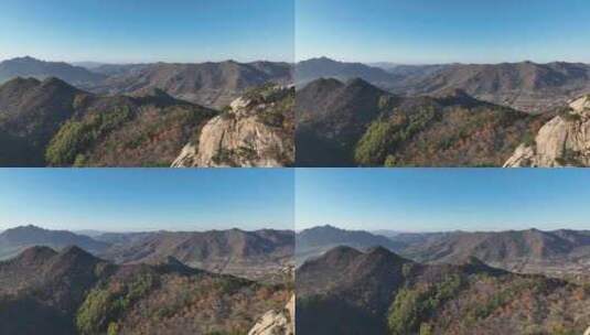 航拍千山山巅石峰景色高清在线视频素材下载