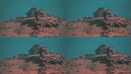 飘渺的陛下雄伟的山峰耸立在红石峡谷之上高清在线视频素材下载