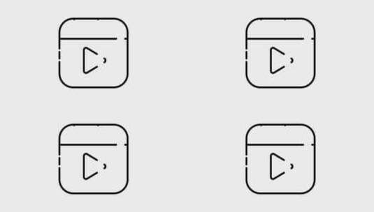线动画媒体图标包括Alpha高清在线视频素材下载