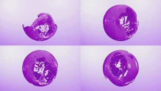 紫色油漆飞溅球高清在线视频素材下载
