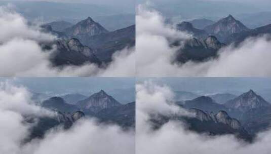 洛阳白云山旅游大山云海航拍自然风景背景高清在线视频素材下载