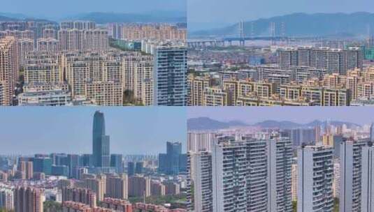 浙江省台州市椒江区航拍城市高楼大厦风景风高清在线视频素材下载