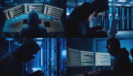 计算机网络黑客团队窃取机房数据高清在线视频素材下载