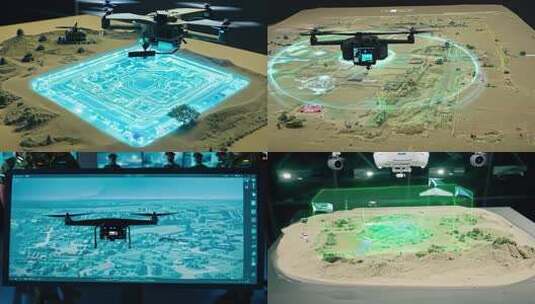 军人观看无人机3D模拟飞行画面高清在线视频素材下载