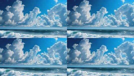 蓝天大海白云风景高清在线视频素材下载