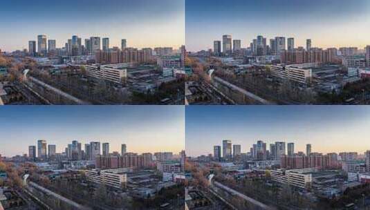 北京丽泽SOHO日落高清在线视频素材下载