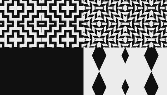 057 4K简洁黑白线条色块动画背景高清在线视频素材下载