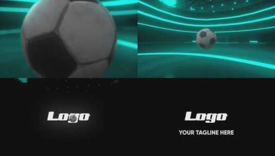 简短体育足球logo展示片场AE模板高清AE视频素材下载