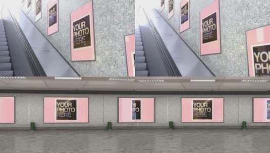地铁电梯广告牌模型AE模板高清AE视频素材下载