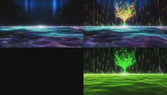 2组粒子海洋树生长动画高清AE视频素材下载