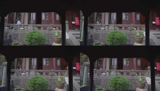 杭州飞来峰韬光寺建筑风景高清在线视频素材下载