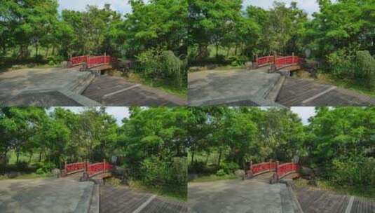 中式园林木桥高清在线视频素材下载