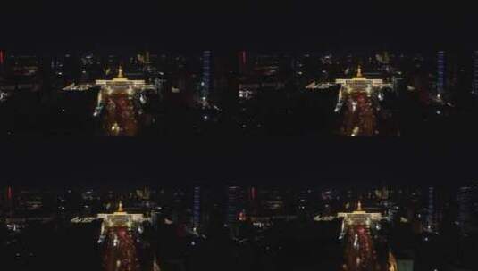 航拍湖南长沙城市夜幕降临夜景交通高清在线视频素材下载