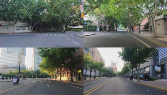 上海封城中的街头环境现状高清在线视频素材下载