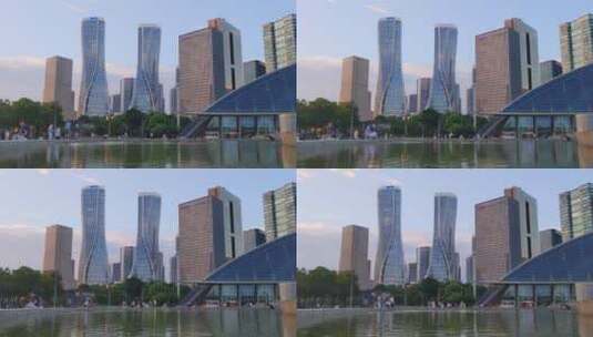 杭州市民中心延时摄影高清在线视频素材下载