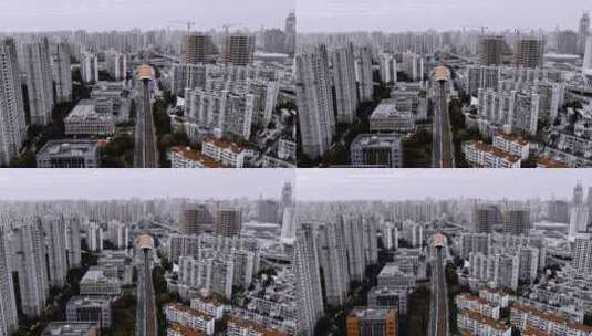 上海浦西延时航拍高清在线视频素材下载