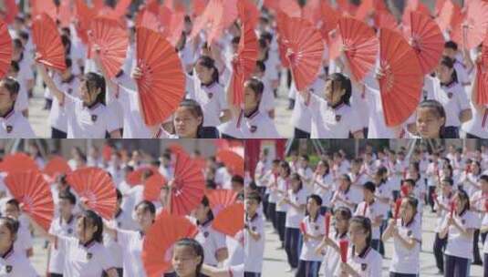 学校小学生中学课堂体育操场课间操运动校园高清在线视频素材下载