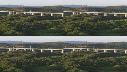 航拍高铁轨道高架桥竖屏高清在线视频素材下载