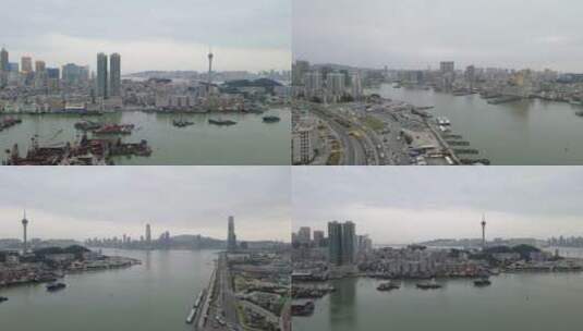 珠海湾仔码头4K航拍（60帧）高清在线视频素材下载
