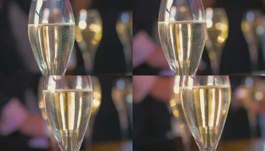 香槟玻璃特写慢动作3高清在线视频素材下载