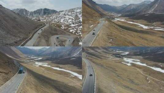 4K川藏318国道路线跟车航拍素材4高清在线视频素材下载
