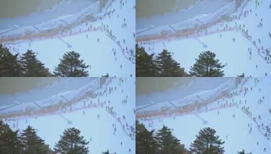 户外运动场大明山万松岭滑雪场高清在线视频素材下载